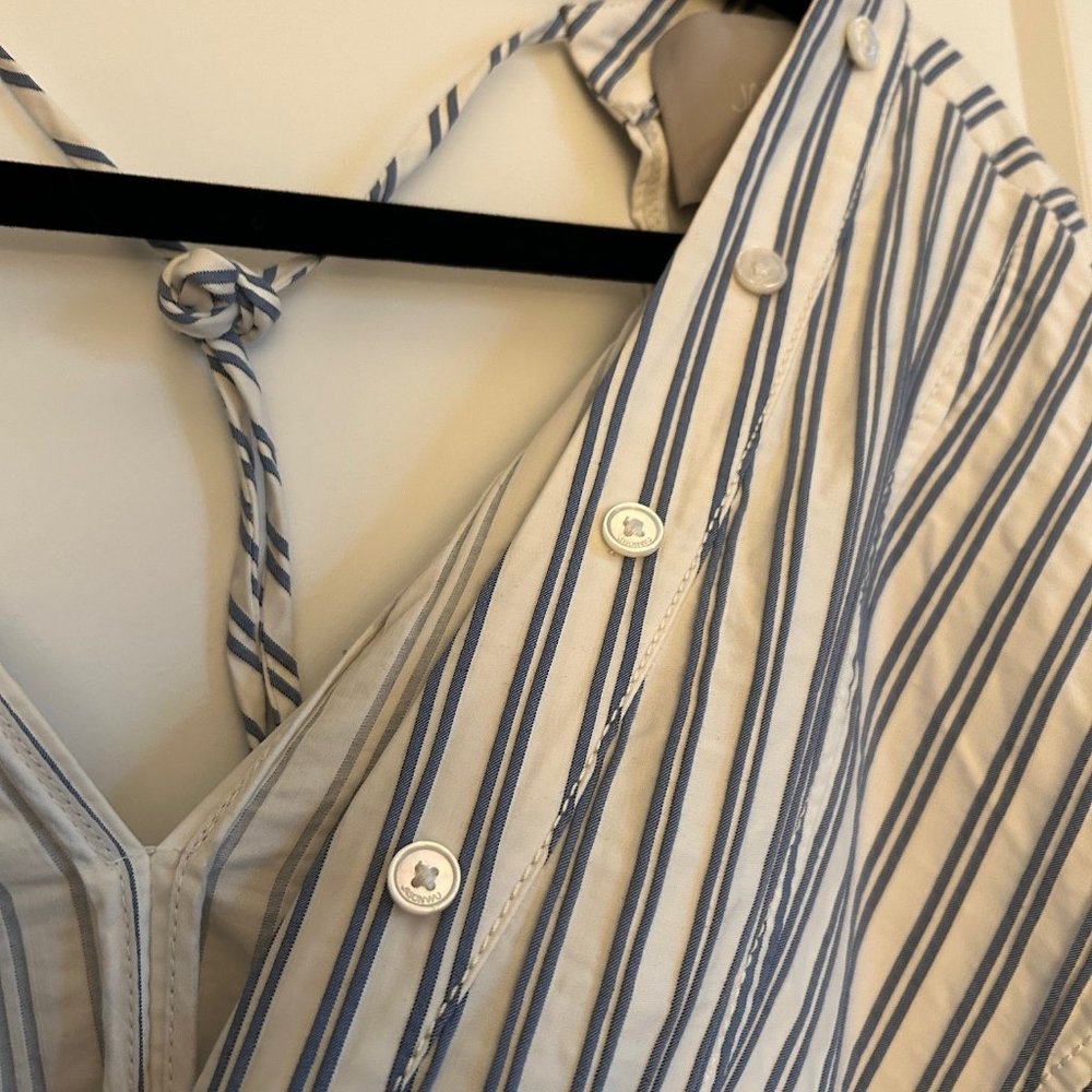Jason Wu Striped Button Up Blouse With Tie Back - image 4